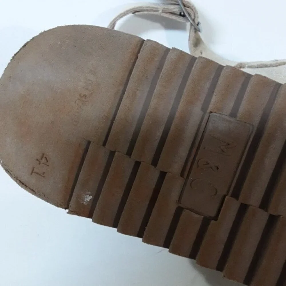 Musse & Cloud anthropologie women suede Casual Platform Sandals 40 tan y2k goth